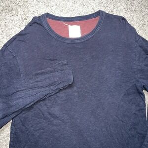 Billy Reid Size LARGE Pullover Crewneck LS Shirt  Casual Comfortable Navy Blue